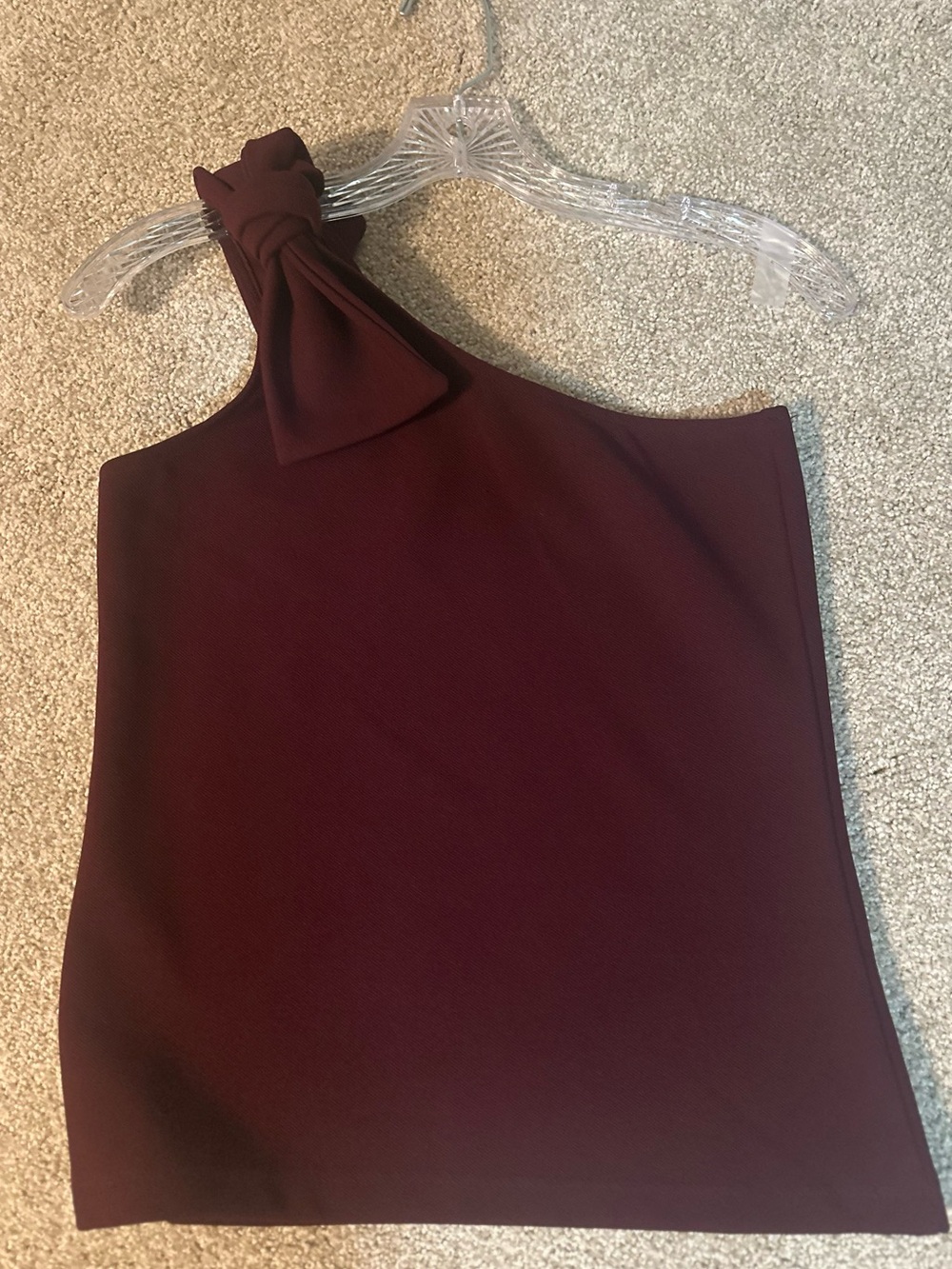 bishop + young One-Shoulder Bow Top - Burgundy